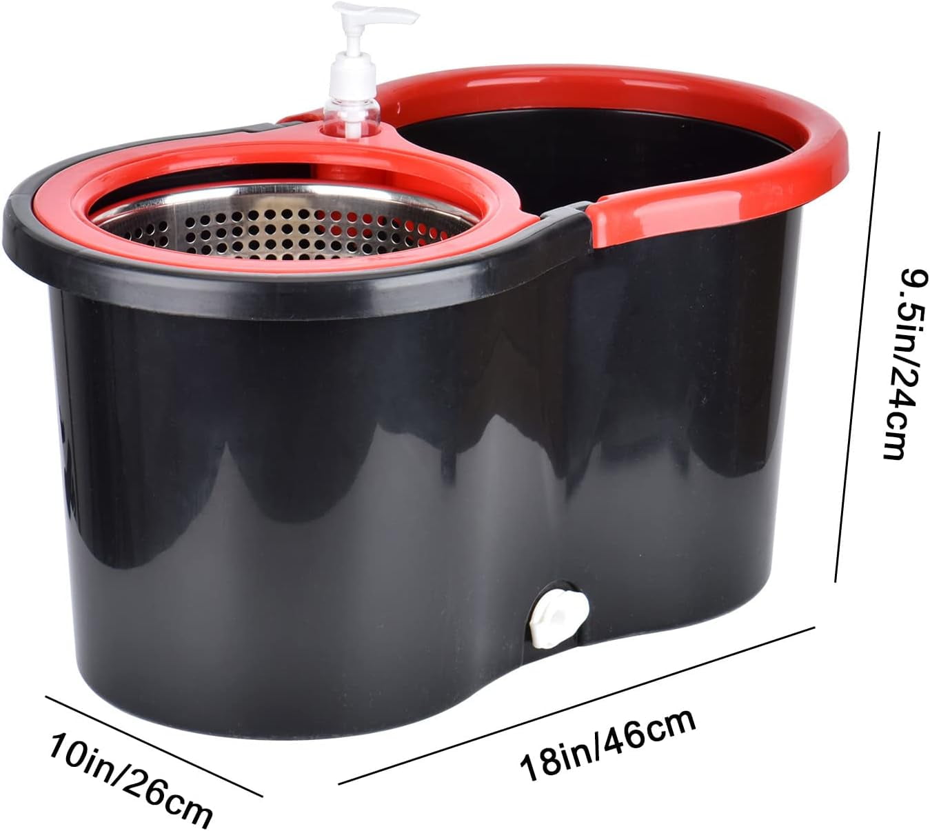 Spin Mop and Bucket with Wringer Set, 360 Spinning Mop Bucket System with 3 Microfiber Mop Replacement Heads and 61" Stainless Steel Adjustable Handle for Floor Cleaning (20QT)