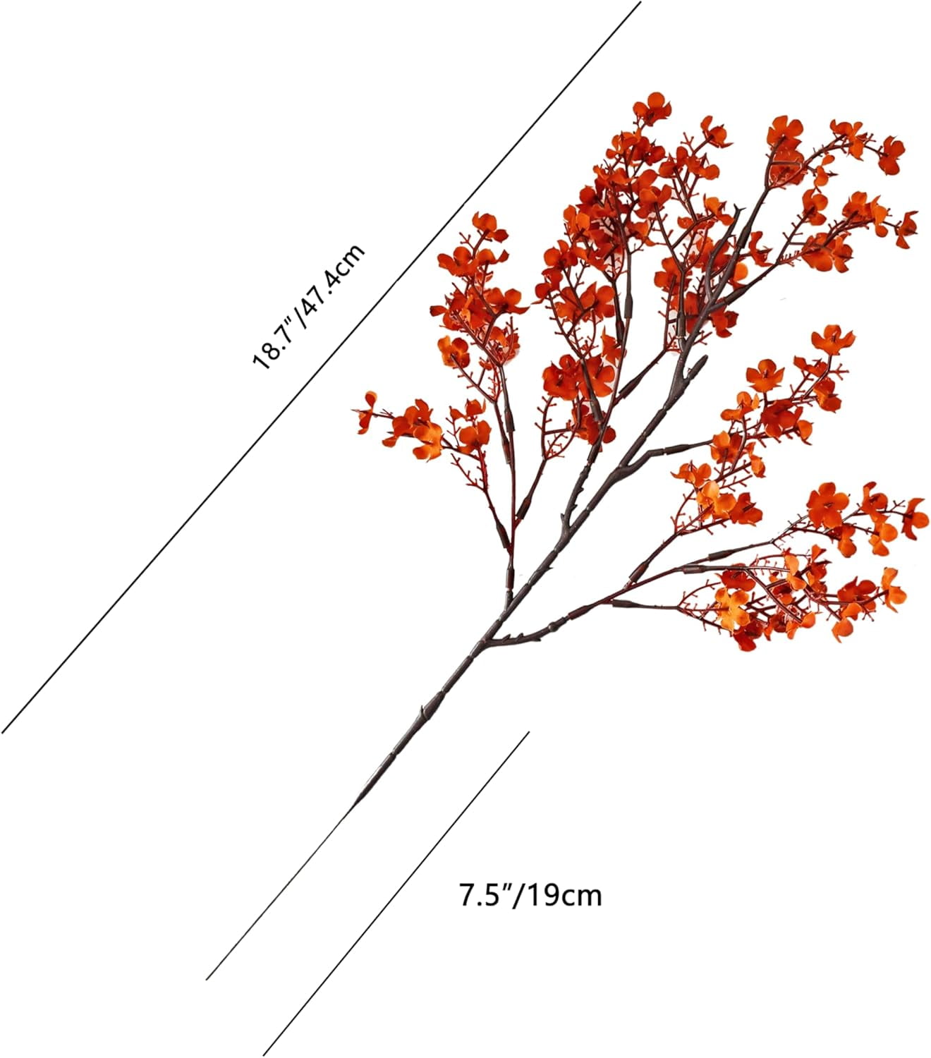 Burnt Orange Artificial Flowers Silk Fall Flowers Babys Breath Gypsophila 18.7" for Home Kitchen Decor