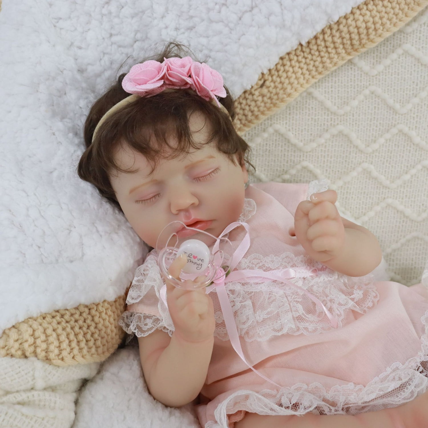 Lifelike Reborn Baby Dolls - 20" Sleeping Newborn Baby Dolls Full Body, Soft Cloth Body Real Life Baby Dolls Birthday Gift Toy for Age 3+