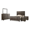 thumbnail image 2 of FOA Werren 5pc Espresso Wood Bed Set - Queen + 2 Nightstands + Dresser + Mirror, 2 of 12