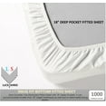 thumbnail image 4 of Short King Size Organic Cotton Sheet Set- 100% Organic 1000-Thread-Count Long Staple Cotton - 18" Deep Pockets 1000TC Organic Sheets - Mediterranean Blue, 4 of 7