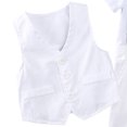 thumbnail image 4 of WOYY Newborn Boys Outfits Short Sleeve Romper Suspenders Vest Hat 4Pcs Suit, Sizes 3-6M, 4 of 4