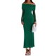 thumbnail image 1 of Vestido PRETTYGARDEN Maxi Verde con Hombros Descubiertos y Mangas Largas XL, 1 of 8