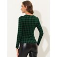 thumbnail image 3 of INSPIRE CHIC Camiseta de manga larga con cuello redondo y manga abullonada para mujer Verde XL, 3 of 4