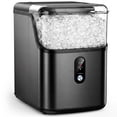 thumbnail image 2 of Snowyermine 35lb Nugget Ice Maker Portable Countertop, Pebble Crushed Soft Chewable Ice Maker Machine, Stainless Steel，Black, 2 of 10