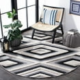 thumbnail image 2 of SAFAVIEH Cottage Ferdinand Geometric Indoor/Outdoor Area Rug, Ivory/Black, 6'7" x 6'7" Round, 2 of 6