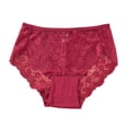 thumbnail image 2 of opolski Women Plus Size Mid-rise Briefs Cotton Crotch See-through Hollow Out Embroidery Lace Hip Lifting Thin Panties, 2 of 8