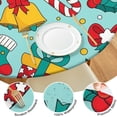 thumbnail image 4 of 44 Inch Round Christmas Table Cover with Elastic Border, Holiday Theme for Dinner Party Settings, 4 of 6