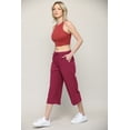 thumbnail image 5 of Made by Johnny Women's Capri Pants Loose Yoga Pants Wide Leg Drawstring Comfy Lounge Pajama Capris Sweatpants with Pockets M WINE, 5 of 6