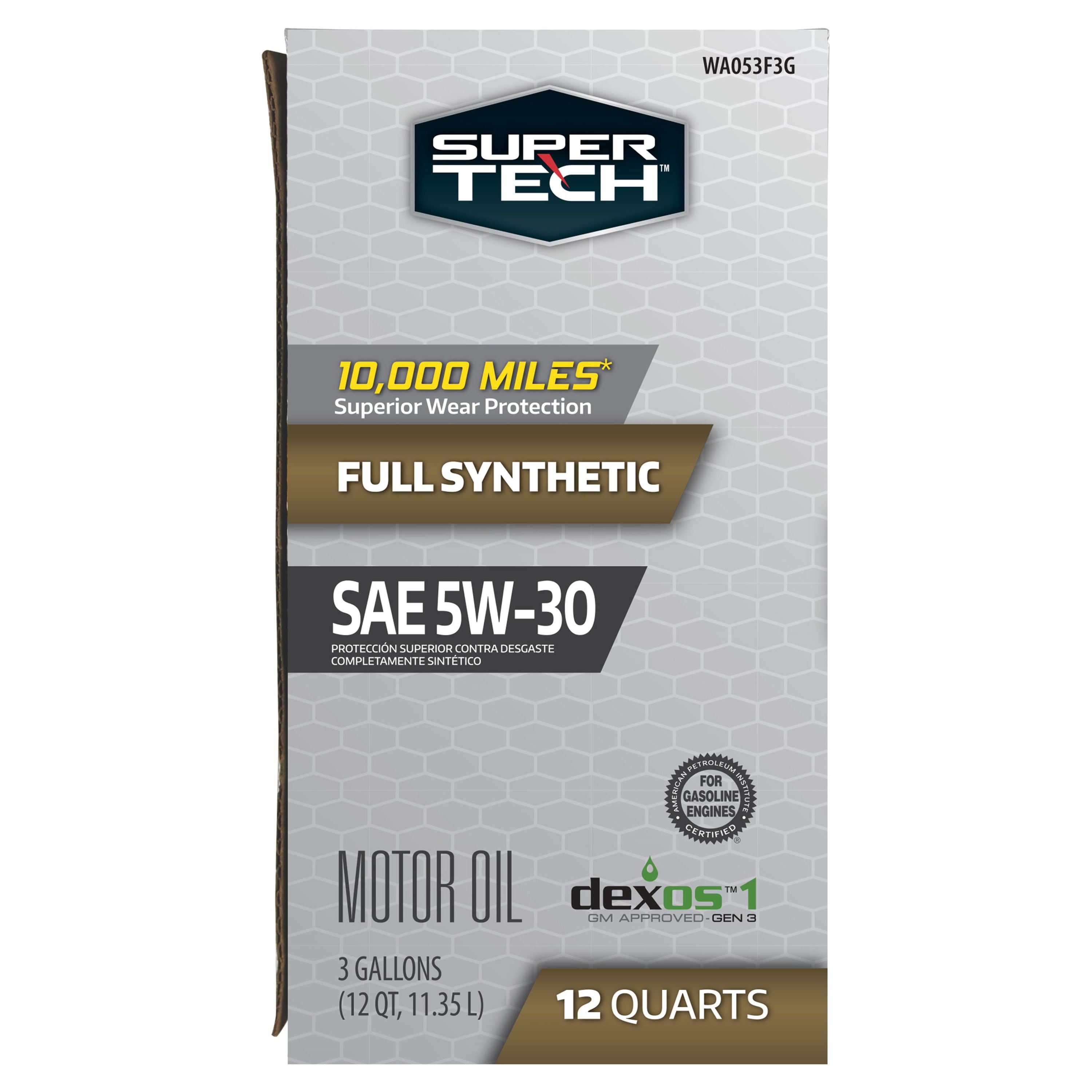 Super Tech Full Synthetic SAE 5W-30 Motor Oil, 12 Quart Bag (3 gallons)