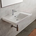 thumbnail image 3 of Nameeks 3005-One Hole Scarabeo 36-1/4" Ceramic Wall Mounted / Drop In Bathroom Sink -, 3 of 6