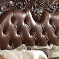thumbnail image 4 of Benjara Button Tufted California King Bed with Carved Headboard, Brown, 4 of 5
