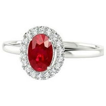 Harry Chad Enterprises 39998 Red Ruby with Diamonds 3.75 CT Ring, 14K White Gold - Size 6.5