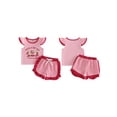 thumbnail image 2 of BemeyourBBs Jesus Is My Jam Toddler Baby Girl Easter Outfit Cute Summer Clothes Strawberry Embroidered Flying Sleeve T Shirt Tops Ruffled Trim Plaid Shorts Set 2 Pcs Baby Christening Clothes, 2 of 9