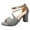 Gray, variant on TKYCMSUAKI Elegant Low Chunky Heel for Women Dressy: Thick Heel Pumps Buckle Sandals Fashion Ankle Straps Buckle Open Toe Sandals Comfortable Casual Ladies Slingback Shoes Slipper