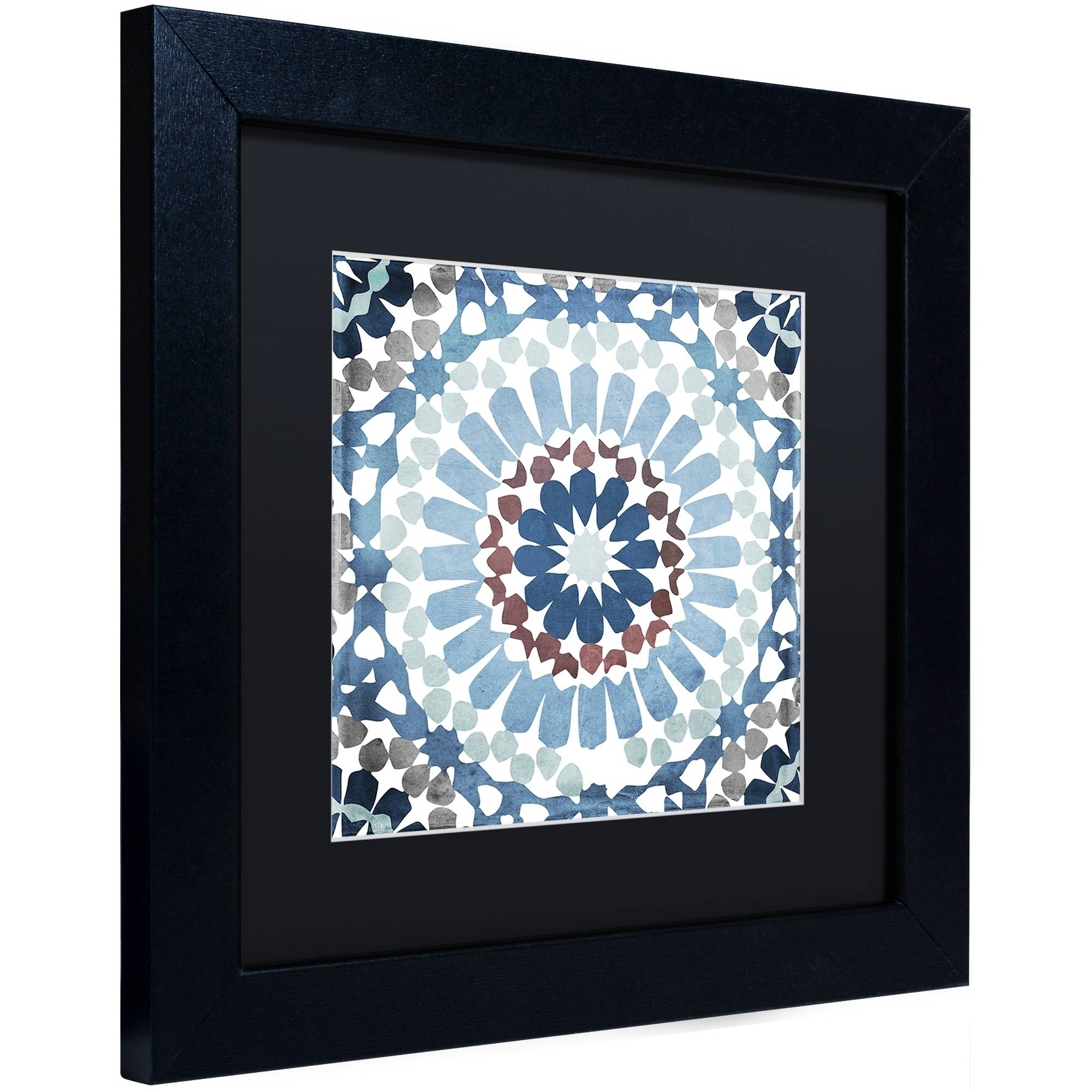 Trademark Fine Art "Moroccan Blues IV" Canvas Art by Color Bakery Black Matte, Black Frame