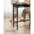 thumbnail image 2 of Bar Table, Bar Height Pub Table, Storage Kitchen Dining Table with Power Outlets and Movable Non-Woven Fabric Drawer, Hooks, Long High Top Table, 15.7 x 39.3 x 41.2 Inches, Ebony Black, 2 of 7