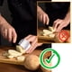 thumbnail image 5 of Bewildely 2 piezas de protectores de dedos para cortar alimentos, protectores de cuerpo, Protector de manos de acero inoxidable para el hogar, Cocina y Comedor, 5 of 6