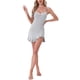 thumbnail image 2 of INSPIRAR CHIC Camisones de Mujer Ropa de Dormir Chemise do Hem Asimétrico V-Cuello Babydoll Camiseta Lencería Noche S Gris, 2 of 6