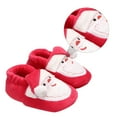 thumbnail image 2 of 1 par de zapatos de invierno para bebés, cálidos zapatos de piso navideños para niños pequeños, prewalker de algodón, 2 of 5