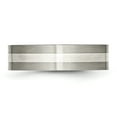 thumbnail image 4 of Titanium Sterling Silver Inlay Flat 6mm Brushed Band, 4 of 9