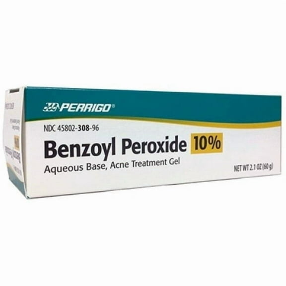 Perrigo 10% Benzoyl Peroxide Acne Treatment Gel 60gm Tube - 1PK