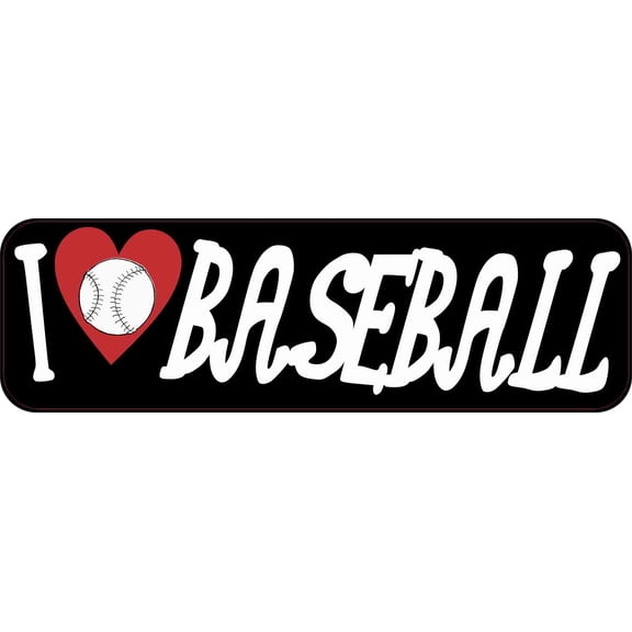 10in x 3in I Love Baseball Magnet Magnetic Vehicle Bumper Sports Magnet