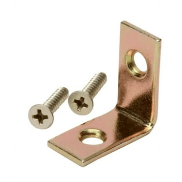 4-PK Everbilt 1 in. Satin Brass Corner Reinforcement Support Braces 15382