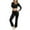 Black, variant on Bixock Women Fall and Winter Outfit Set,Women Two-piece Set,Women's Two-piece Set Solid Color Long Sleeve Button Front Fitted Top and Pants Set