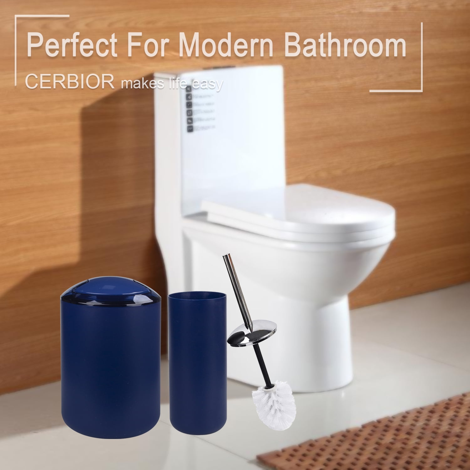CERBIOR 6-Pieces Plastic Soap Dispenser Toothbrush Holder