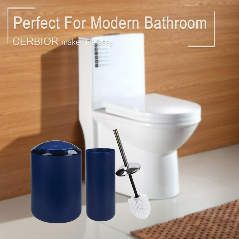 Premium Navy Blue Bathroom Accessories Set. Blue Bathroom Decor. Accesorios  para Baños. New Apartment Essentials. Blue Toothbrush Holder and Soap