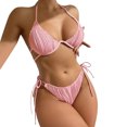 thumbnail image 4 of Afdoent Women's Bikini Sets Women Swimwear Bikinis Solid Swimsuit Ladies Halter Two Piece Swimwears Tankinis Set Beachwear, 4 of 7