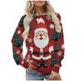 thumbnail image 4 of DDAPJ pyju Ugly Christmas Sweatshirts for Women Crewneck Long Sleeve Shirt Xmas Holiday Party Pullover Tops Fall Fashion Outfits Multicolor XXL, 4 of 8