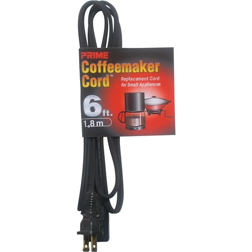 Prime Coffee Maker and Small Appliance Power Supply Cord, Black, 6Feet