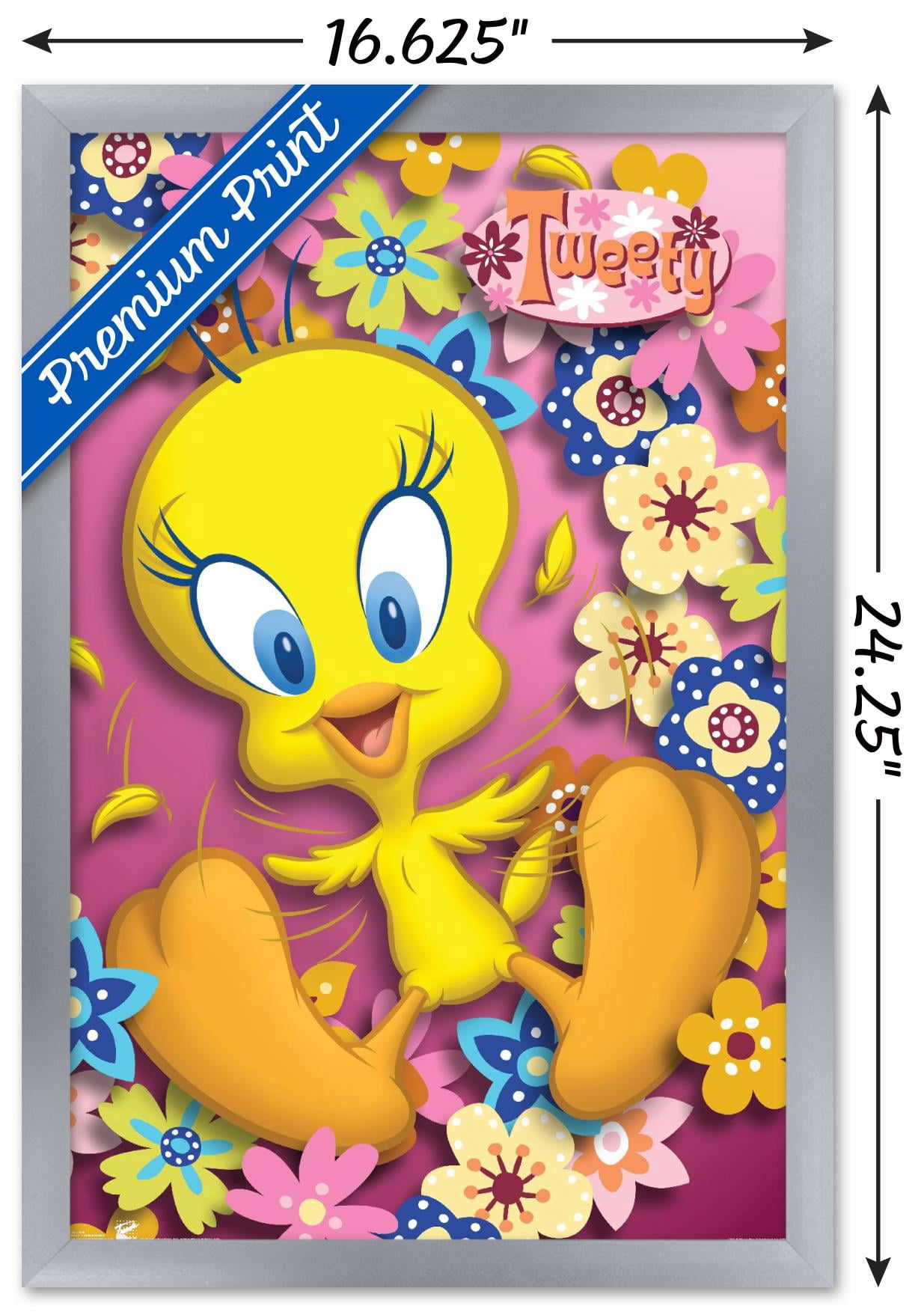 Looney Tunes - Tweety Bird - Power Wall Poster, 14.725" x 22.375", Framed