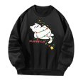 thumbnail image 3 of Sudadera de cuello redondo para mujer, Tops, ropa con estampado gráfico, jersey de cuello redondo, suelto para la calle, otoño, uso diario, compras , Negro S, 3 of 10