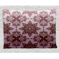 thumbnail image 1 of Renaissance Tapestry, Damask Vibrant with Swirled Branches in Classic Fashioned Antique Curves, Wall Hanging for Bedroom Living Room Dorm Decor, 80W X 60L Inches, Maroon Lilac, by Ambesonne, 1 of 2