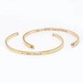 thumbnail image 2 of Personalized Rose Gold Stainless Steel Stretchable Cuff Bangle Bracelet - Laser Engraved Dainty Bracelet - Non Tarnish - Stackable Bracelet - Gift for Her Gift Set, 2 of 12