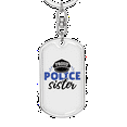 thumbnail image 5 of Proud Police Sister Stainless Steel or 18k Gold Premium Swivel Dog Tag Keychain, 5 of 10