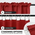 thumbnail image 3 of Deconovo Rod Pocket Blackout Curtains for Living Room, 2 Panels, Thermal Insulated, 38" x 54", Red, 3 of 8