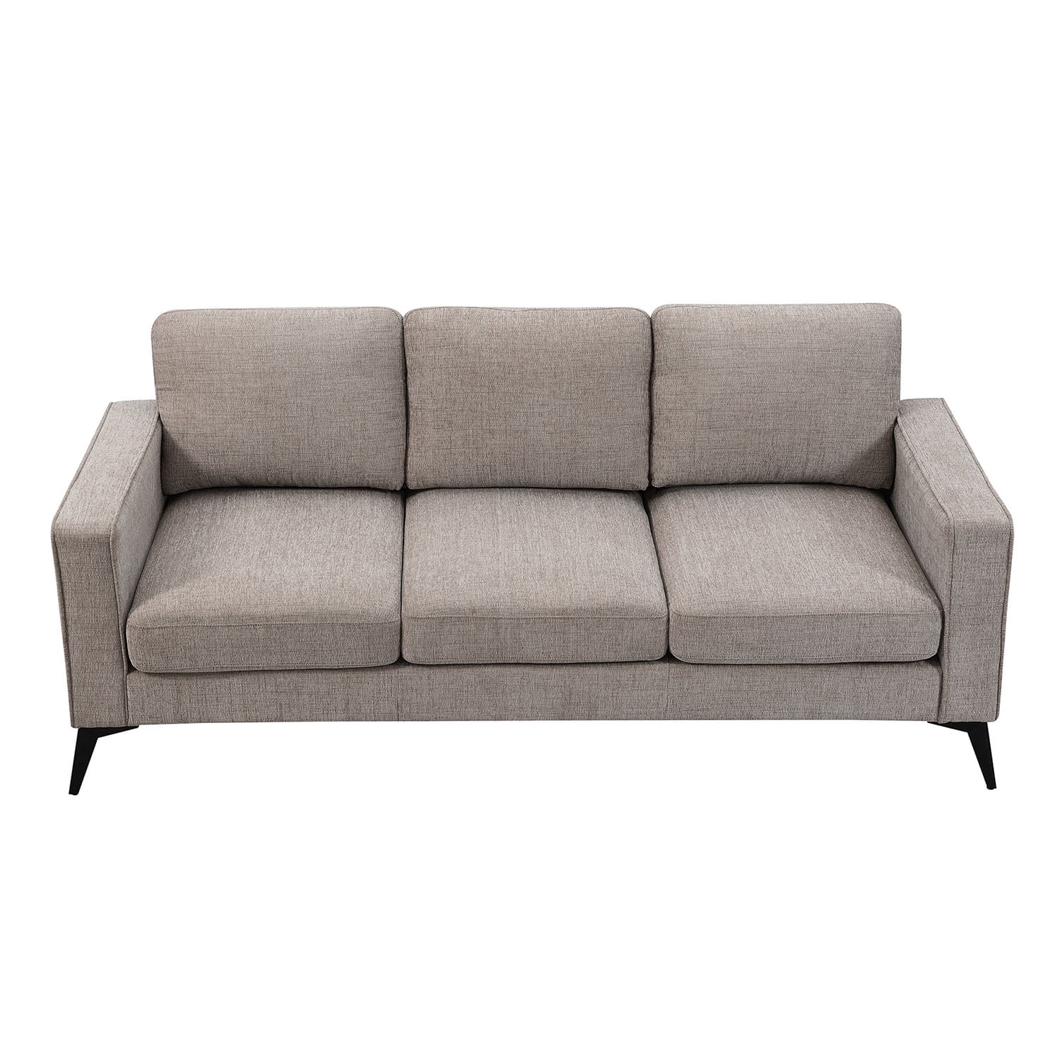 Kadyn Modern 3-Piece Sofa Sets, Upholstered 3-Seat Sofa with Sturdy Metal Legs, Loveseat and Single Chair for Living Room Furniture Set, Camel