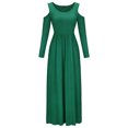 thumbnail image 1 of Vestido Largo Elegante de Manga Larga Recto de Color Liso Con Hombros Descubiertos Para Mujer Odeerbi ODB114197, 1 of 6