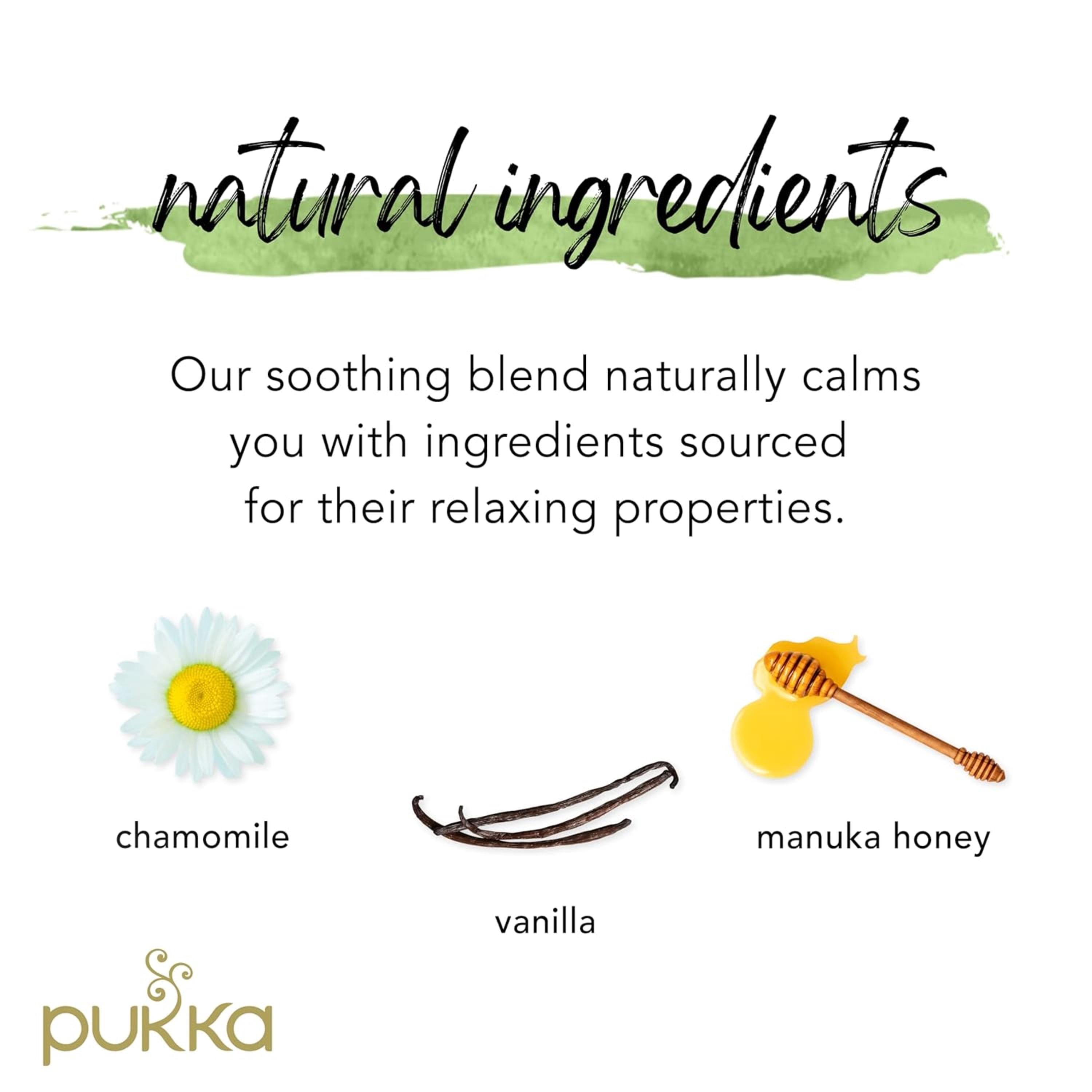 Pukka Organic Herbal Tea, Chamomile, Vanilla & Manuka Honey, Caffeine-Free, Calming Blend, 20ct (Pack of 4, Total 80 Tea Bags)