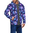 thumbnail image 2 of Wukai crystal Skull flower star Print Men's Zip-Up Hoodie,Fleece Full-Zip Hoodie for Men, Hooded Sweatshirt-XX-Large, 2 of 5
