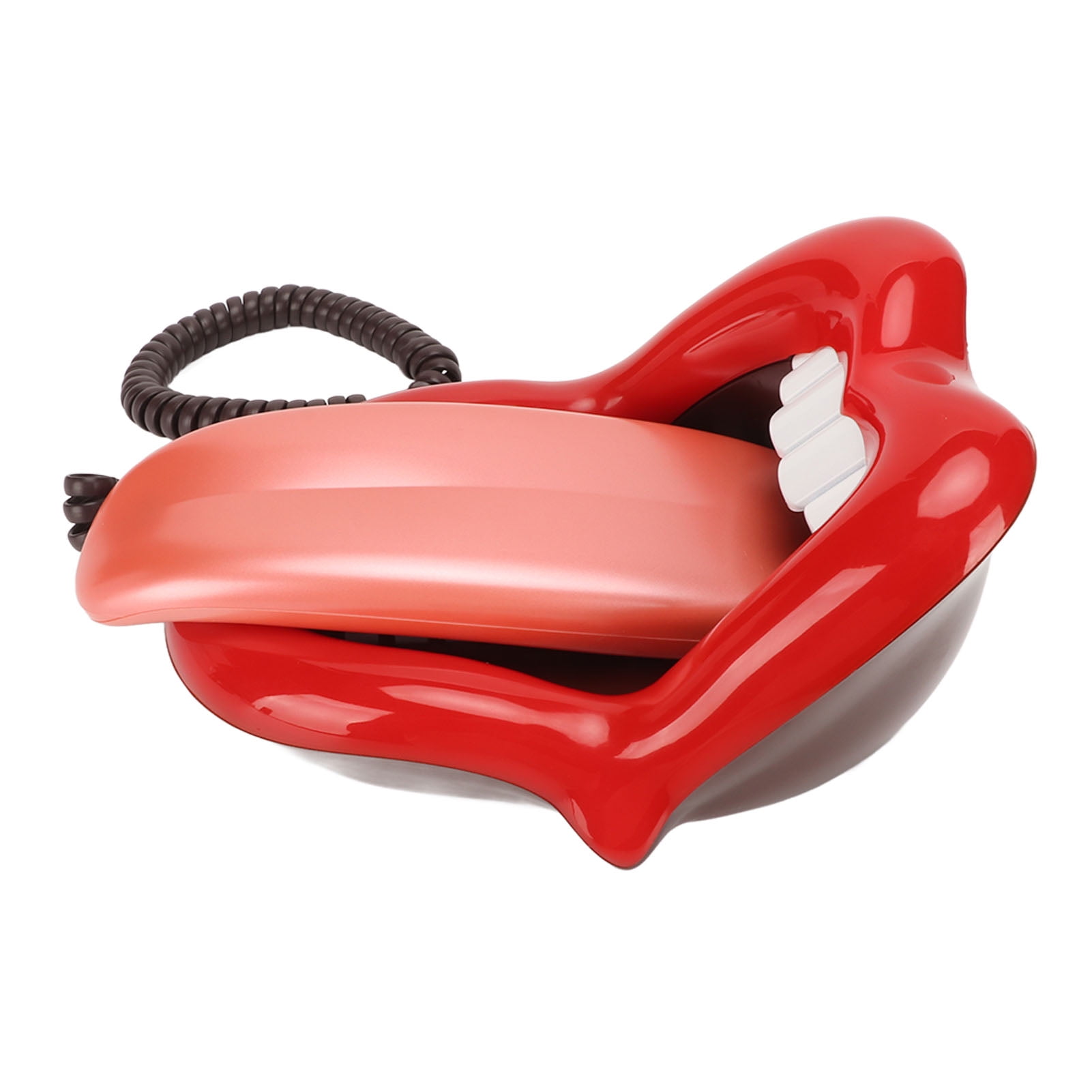 BIMZUC Large Tongue Shape Landline Telephone Cute Big Red Tongue Corded Phone for Home and Office Decoration Novelty Lip Phone Big Tongue Desk Phone