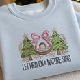 thumbnail image 2 of Heaven and Nature Sing Embroidered Sweatshirt, Whimsical Christmas Nativity Bow Trees shirt, Christian Nativity , Christian Christmas, 2 of 5