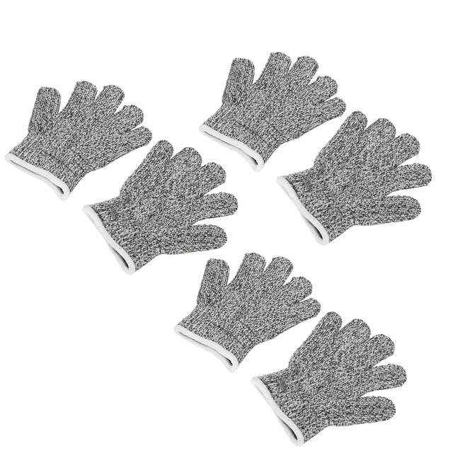 Guantes HPPE, 3 pares de guantes protectores para niños resistentes a cortes, guantes de trabajo a prueba de cortes, compactos y livianos Jadeshay A