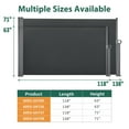 thumbnail image 4 of Macrout 118" x 63" Outdoor Privacy Screen, Retractable Side Awning for Patio & Balcony. Deck, Porch, Garden, Grey, 4 of 10