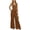 Brown, variant on Women Two Piece Snapbutton Short Suit Vest and Wide Leg Pants Set