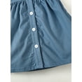 thumbnail image 7 of 2T Baby Girls Dress Toddler Girls Summer Sleeveless Dress 3T Girls Embroidering Collar Solid Color Dress Blue, 7 of 7